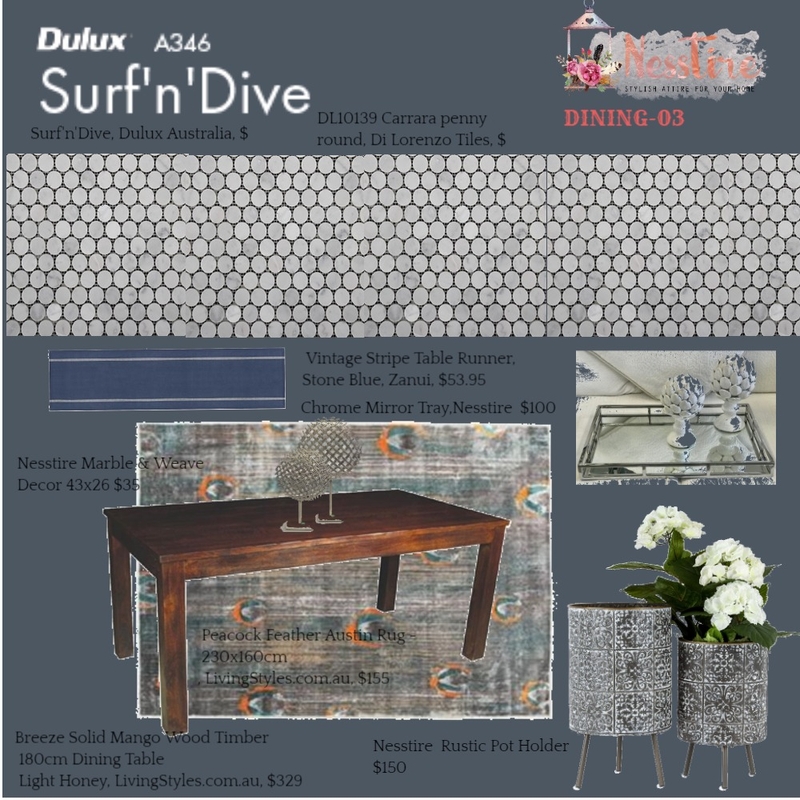 DINING-03 Mood Board by nesstire on Style Sourcebook