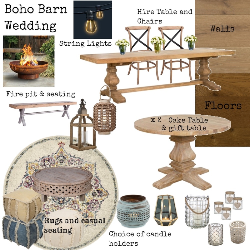 Boho Barn Wedding Mood Board by Jo Laidlow on Style Sourcebook