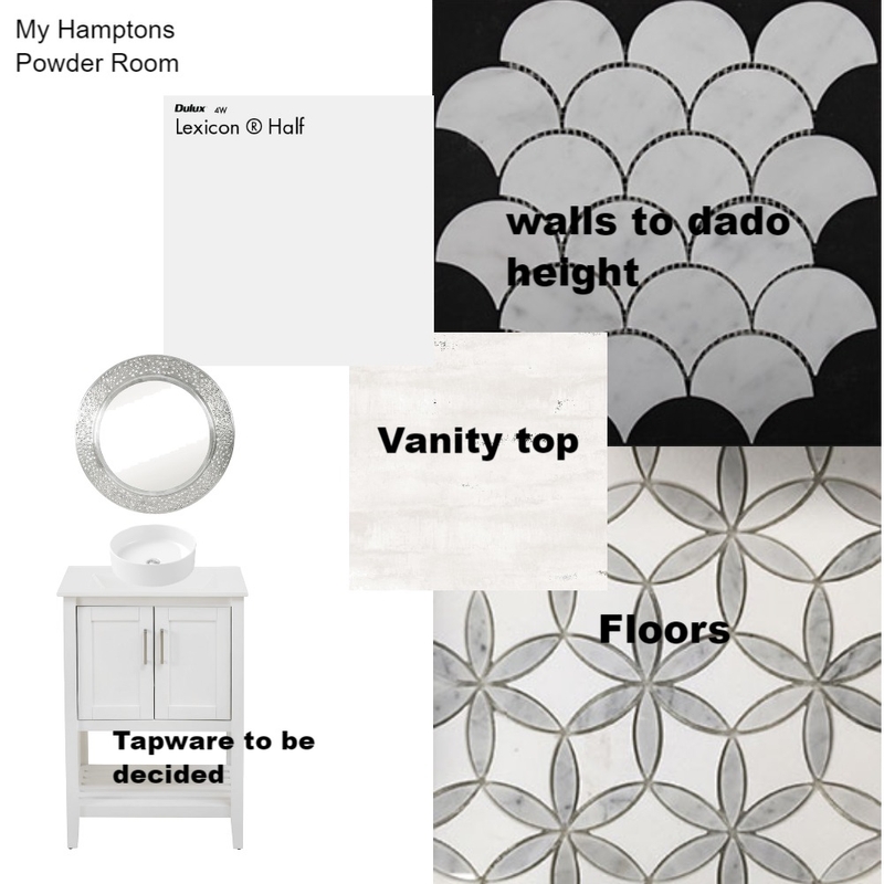 My Hamptons Powder Room Mood Board by Jo Laidlow on Style Sourcebook