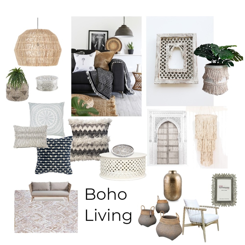 Boho Living Mood Board by rozpot on Style Sourcebook