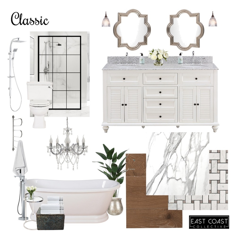 Classic Bathroom Mood Board by East Coast Collective on Style Sourcebook