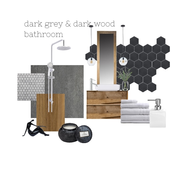dark bathroom Mood Board by penzorsi on Style Sourcebook
