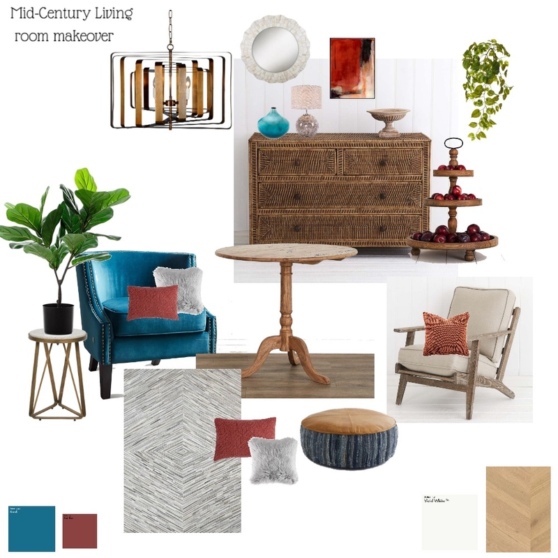 MID-CENTURY LIVING ROOM REMAKE Mood Board by bipasha on Style Sourcebook
