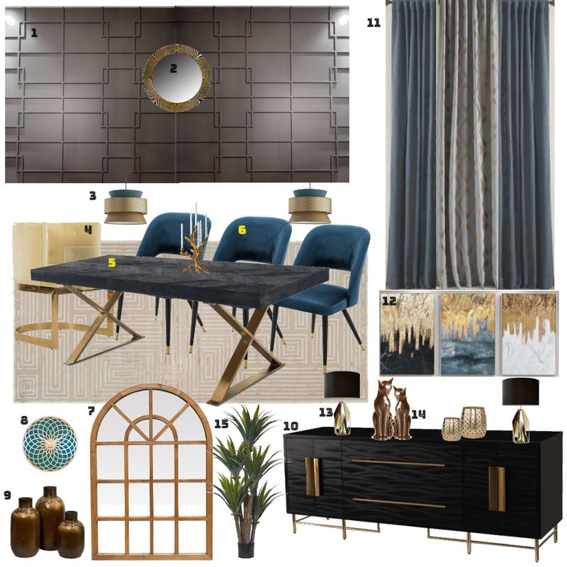 art deco dinning room Mood Board by Shenzy on Style Sourcebook