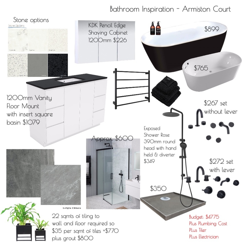 Bathroom Spec - ArmistonCourt Mood Board by Garro Interior Design on Style Sourcebook