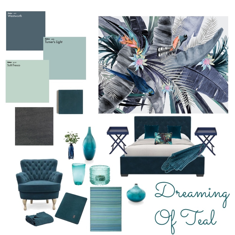 Dreaming of Teal Mood Board by BonnieBella on Style Sourcebook