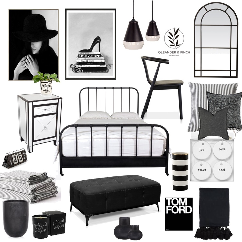 Monochrome Mood Board by Oleander & Finch Interiors on Style Sourcebook