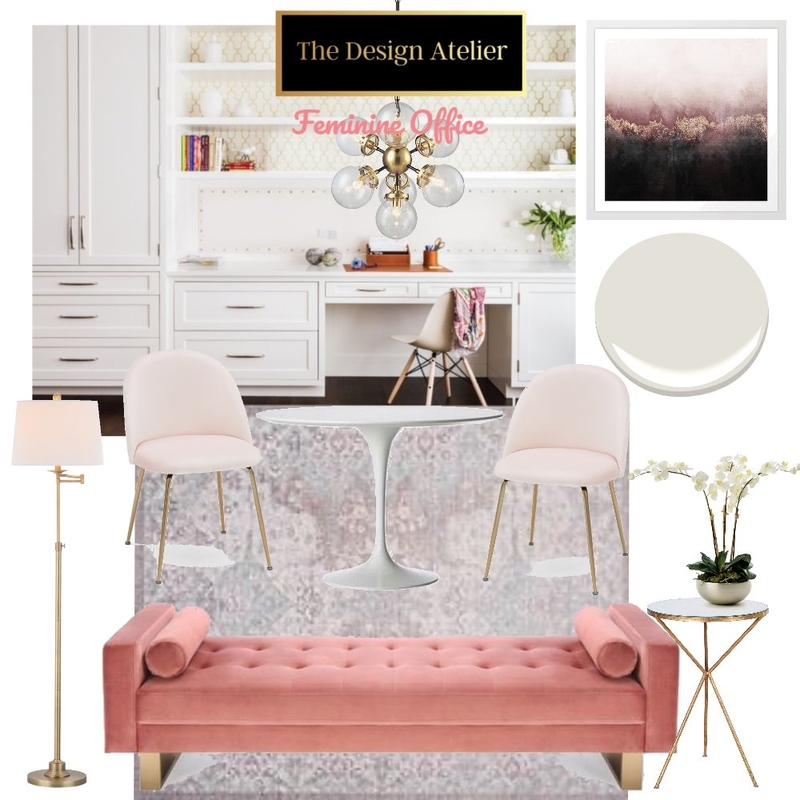 Feminine Office Mood Board by The Design Atelier on Style Sourcebook