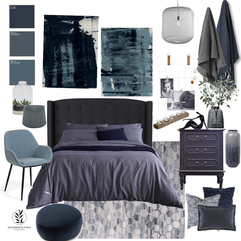 Moody blues Mood Board by Oleander & Finch Interiors on Style Sourcebook