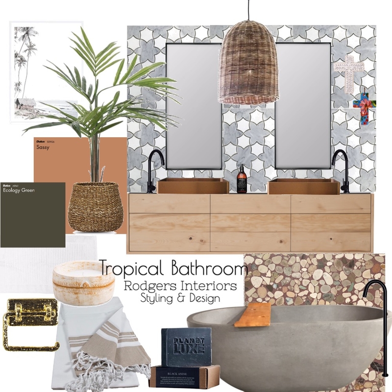 Tropical Bathroom Mood Board by Rodgers Interiors Styling & Design on Style Sourcebook