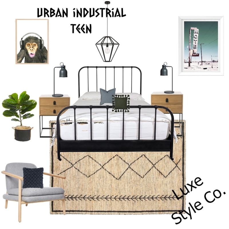 Urban industrial Teen Mood Board by Luxe Style Co. on Style Sourcebook