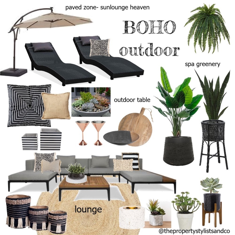 the boho outdoor Mood Board by The Property Stylists & Co on Style Sourcebook