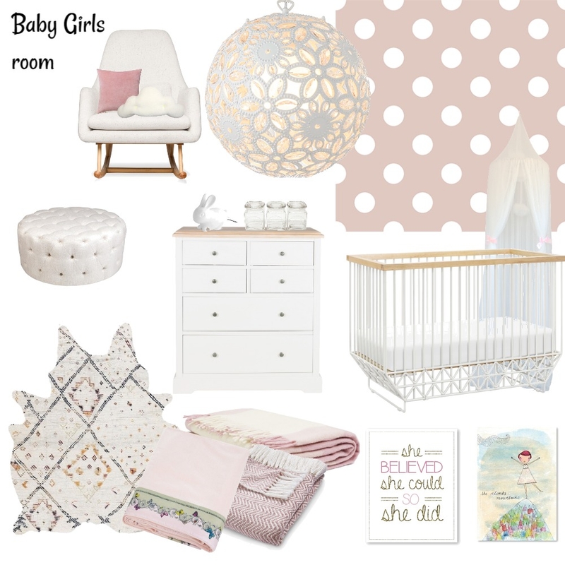 Baby Girls Room Mood Board by Jo Laidlow on Style Sourcebook