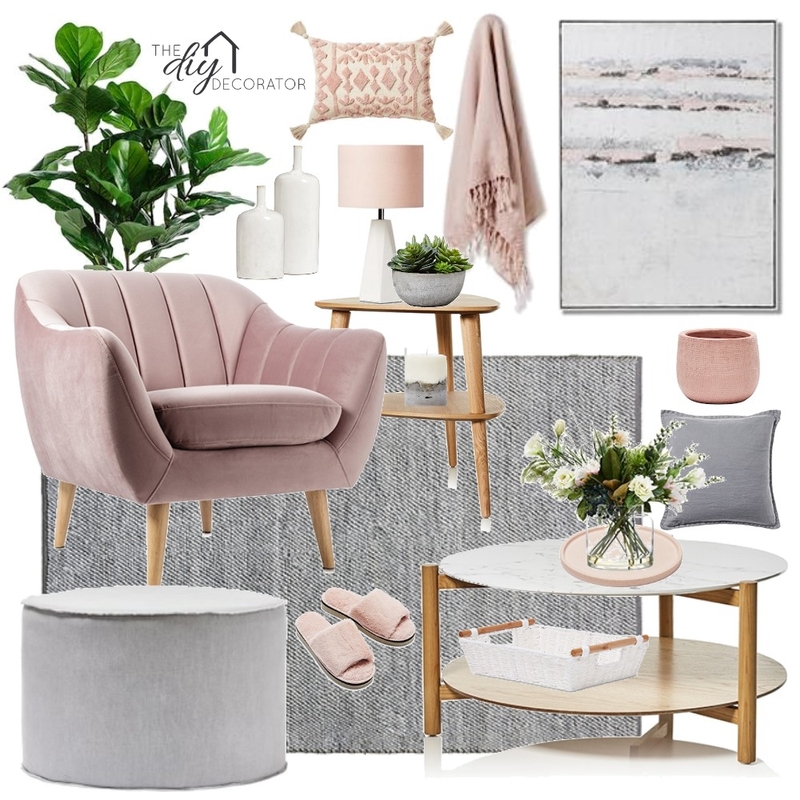 Adairs pink grey Mood Board by Thediydecorator on Style Sourcebook
