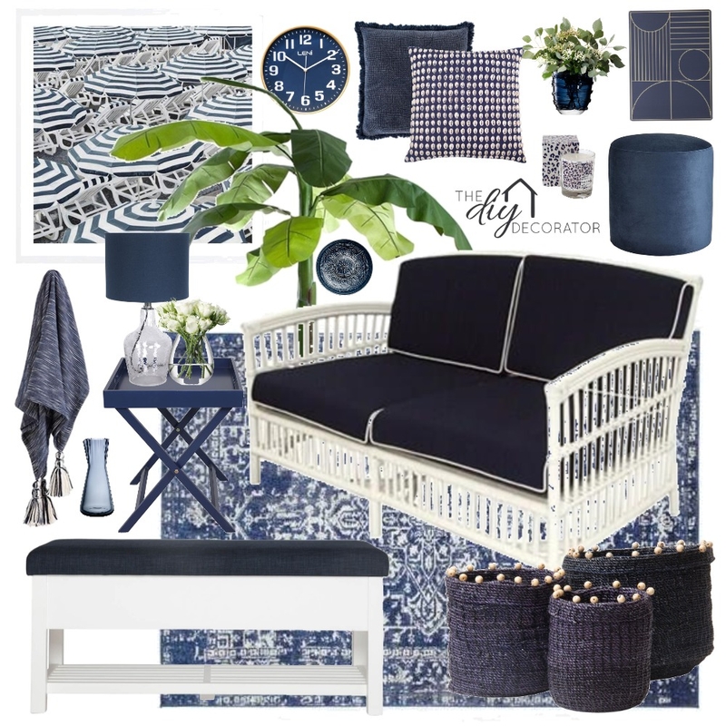 The Navy Edit Mood Board by Thediydecorator on Style Sourcebook