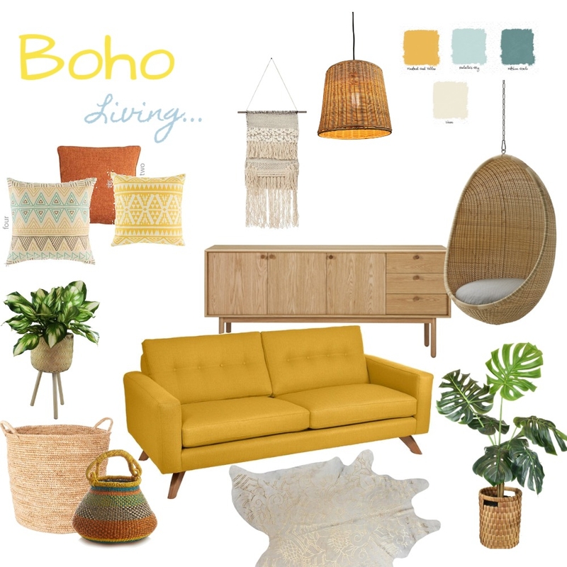 Boho living Mood Board by HeidiN on Style Sourcebook