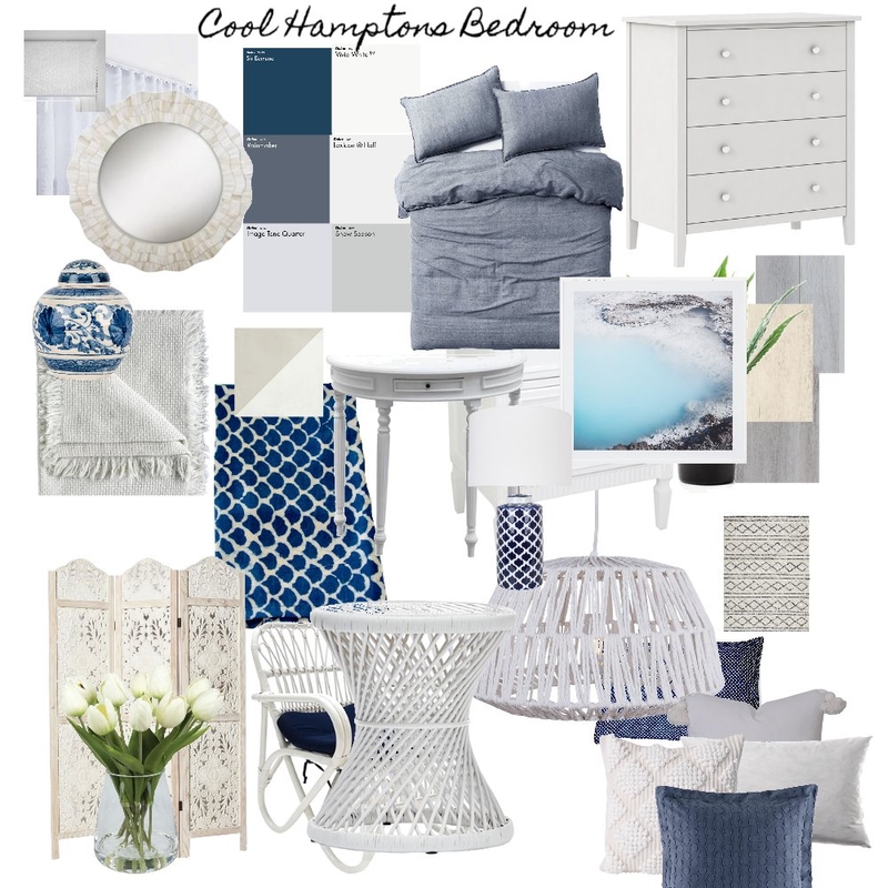 Cool Hamptons Bedroom Mood Board by Amelia Strachan Interiors on Style Sourcebook