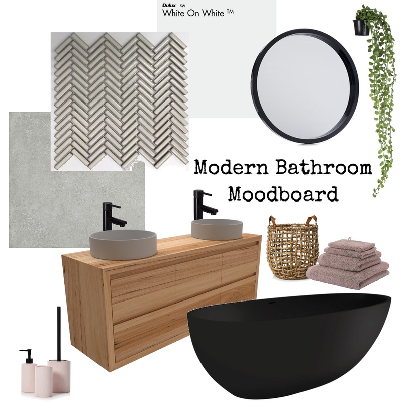 Modern Black Bathroom Mood Board by tahliasnellinteriors on Style Sourcebook