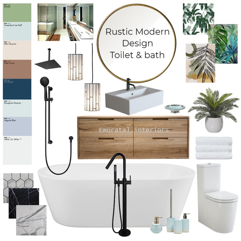 Rustic Design Toilet &amp; bath Mood Board by Emoratalinteriors on Style Sourcebook