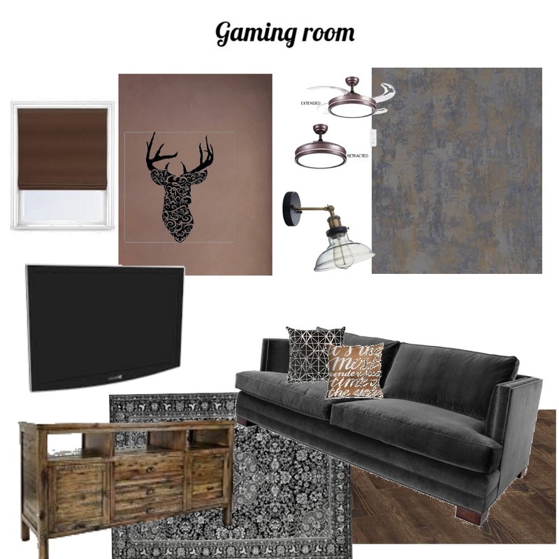 Gaming Room Mood Board by Quil Interiors and Renders on Style Sourcebook