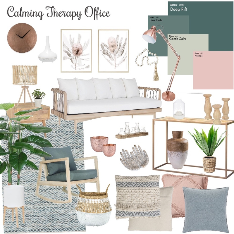 Calming Therapy Office Mood Board by AlainaPhillippi on Style Sourcebook