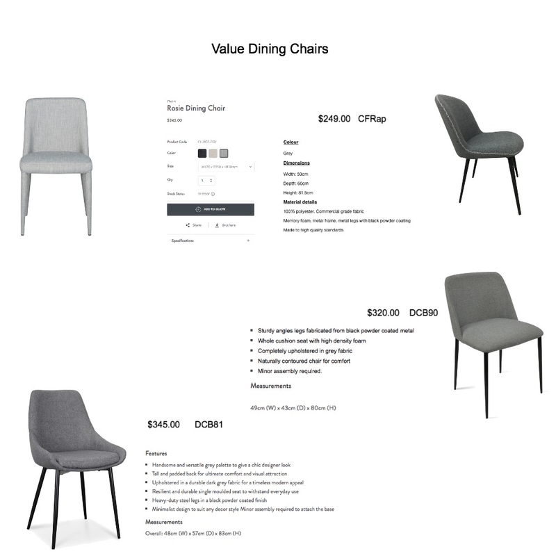 Value Dining Chairs Mood Board by Sympatico on Style Sourcebook