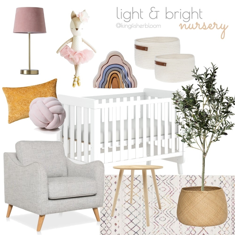 Girl's Nursery Inspiration Mood Board by Kingfisher Bloom Interiors on Style Sourcebook