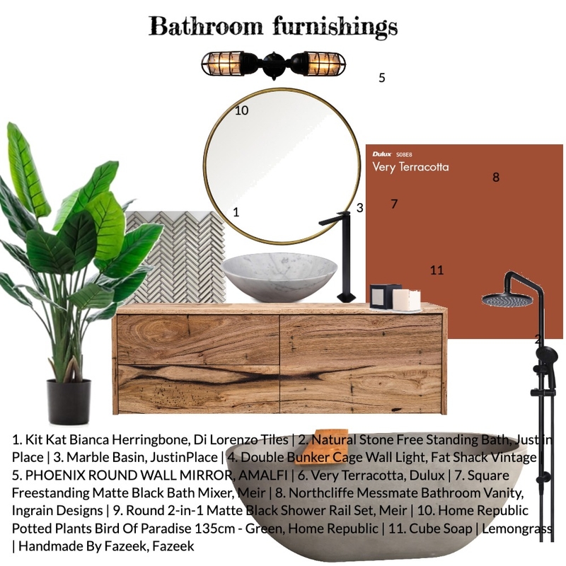 Master bathroom furnishings Mood Board by Faizi Design on Style Sourcebook