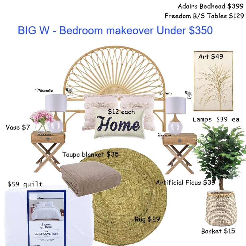 Big W Budget Makeover Mood Board by Elements Aligned Interior Design on Style Sourcebook