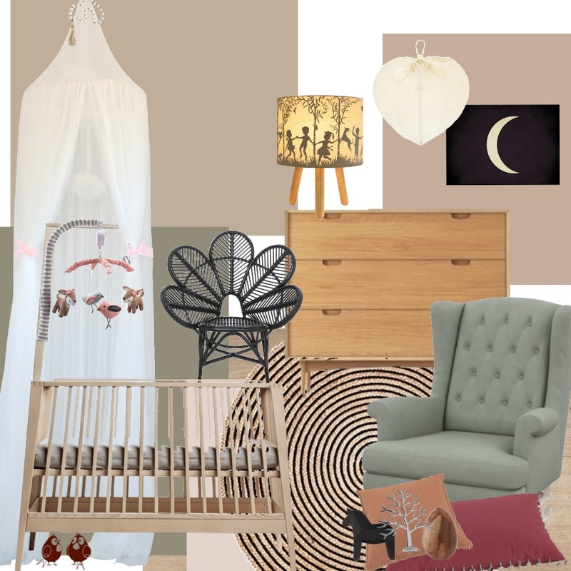 Earthy Eclectic Nursery Mood Board by Velvet Tree Design on Style Sourcebook