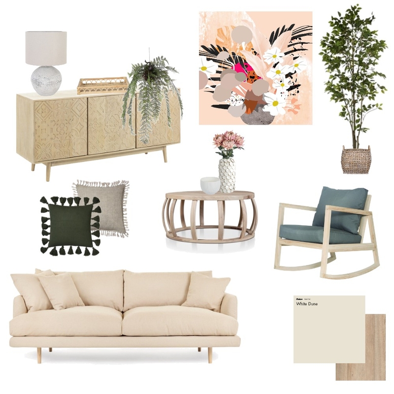 Neutral &amp; Pink Living Room Mood Board by Eliza Grace Interiors on Style Sourcebook