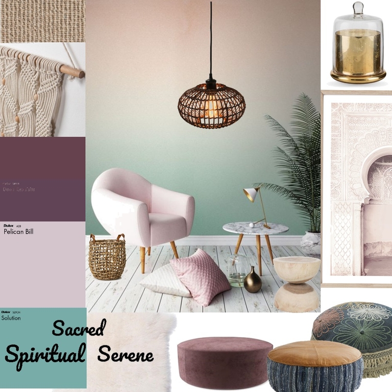 Spiritual Sacred Serene Mood Board by farauanug on Style Sourcebook