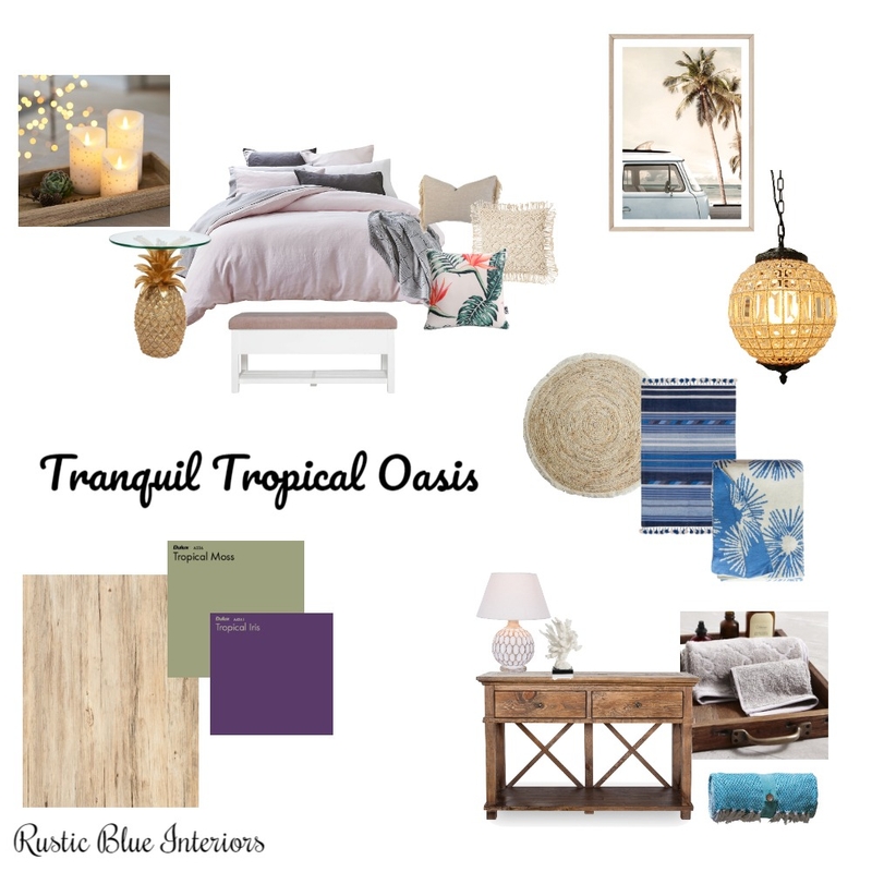 Tranquil Tropical Oasis Mood Board by Rustic Blue Interiors on Style Sourcebook
