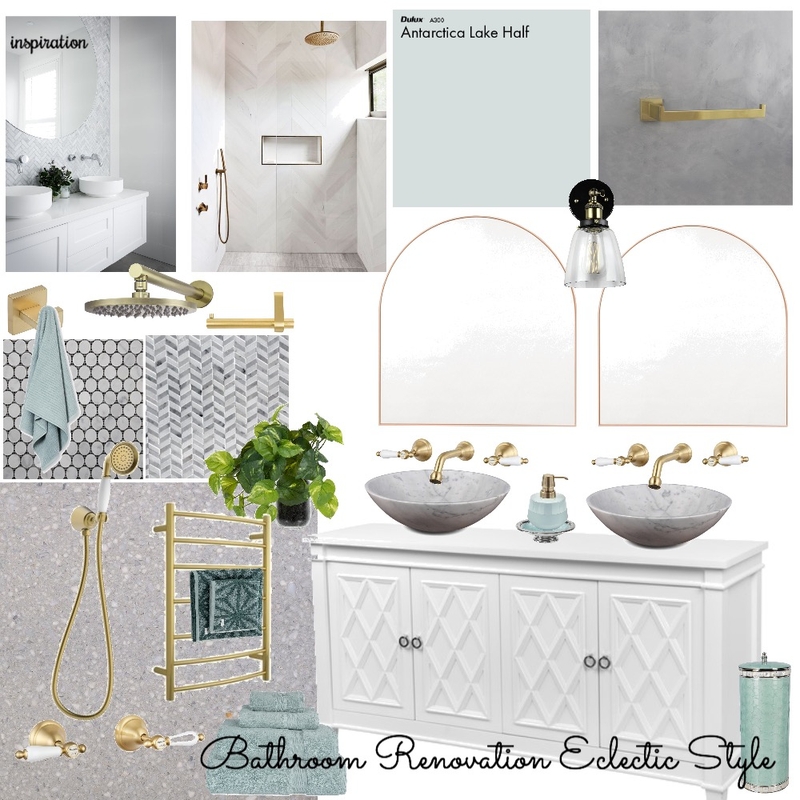 Bathroom renovation Eclectic style Mood Board by Paula Sherras Designs on Style Sourcebook