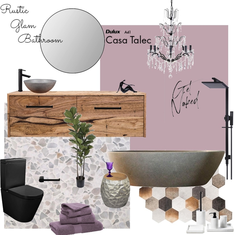Rustic Glam Bathroom 2 Mood Board by olsamia on Style Sourcebook