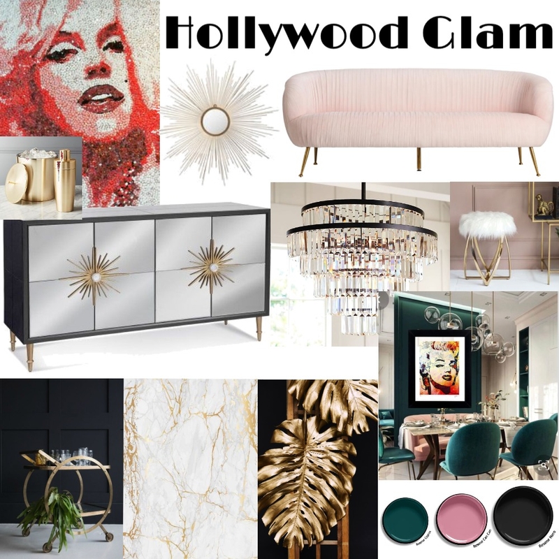 Hollywood Glam Dining decor Mood Board by TatumG-NZ on Style Sourcebook