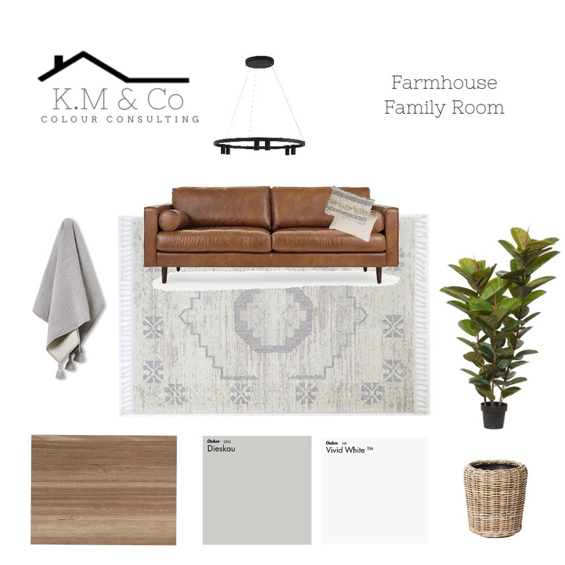 Farmhouse Family Room Mood Board by K.MandCo on Style Sourcebook