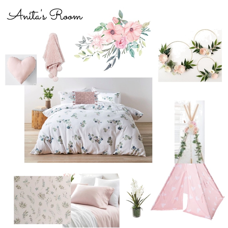 Girls Bedroom - Pink Floral Mood Board by Cedar &amp; Snø Interiors on Style Sourcebook