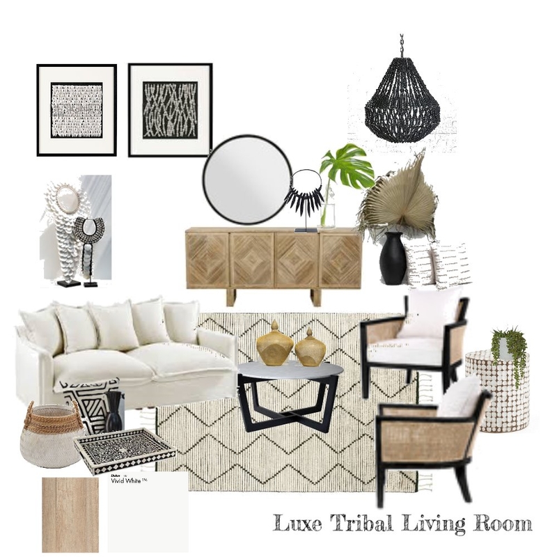 Luxe Living Room with Tribal Accents Mood Board by D_Cos on Style Sourcebook