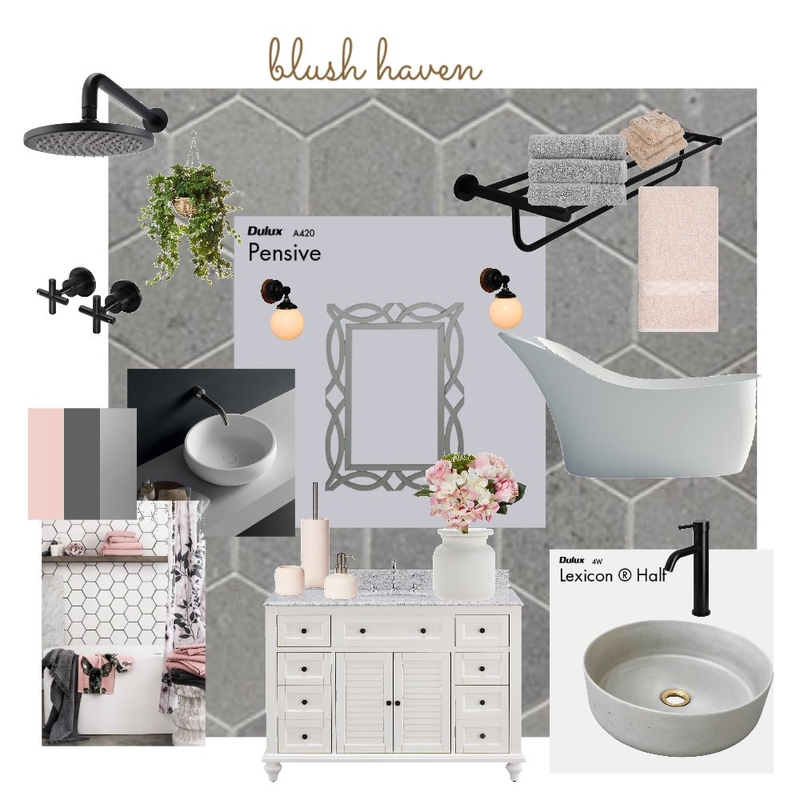 bLush Haven Rest room Mood Board by ANED on Style Sourcebook