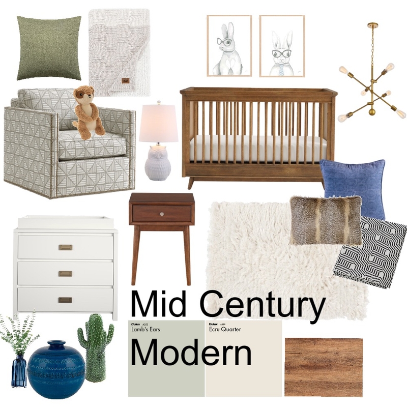 Mid Century Modern Nursery Mood Board by Mal02 on Style Sourcebook