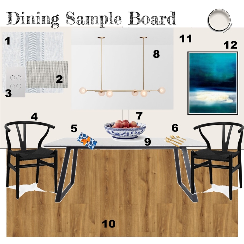 Dining Room Sample Board Mood Board by snapper on Style Sourcebook