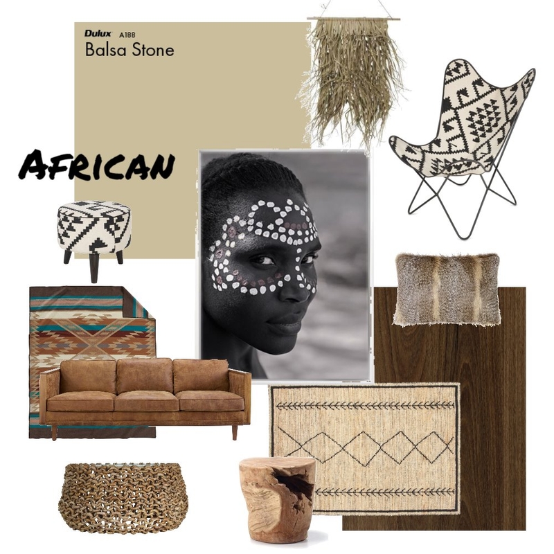 African Inspired Mood Board by INTERIORS for living on Style Sourcebook