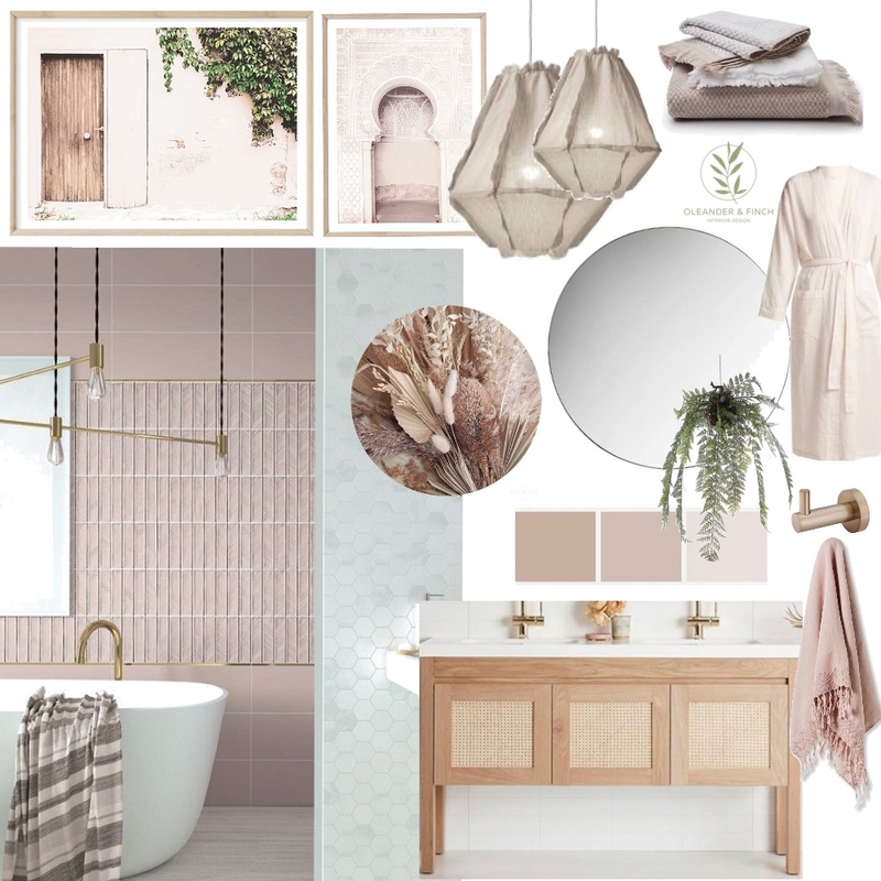 Blush pampas bathroom Mood Board by Oleander & Finch Interiors on Style Sourcebook