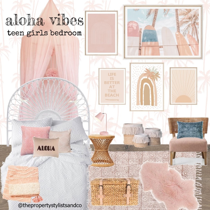 aloha vibes teen girls bedroom Mood Board by The Property Stylists & Co on Style Sourcebook