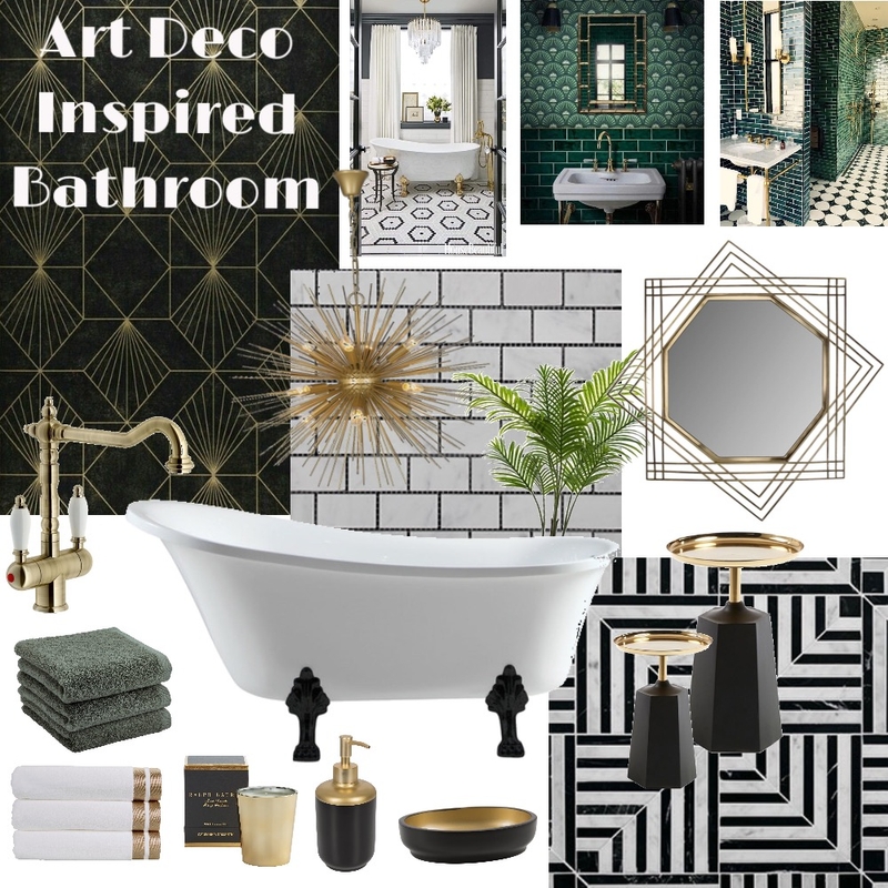 Art Deco Inspired Bathroom Mood Board by awolff.interiors on Style Sourcebook