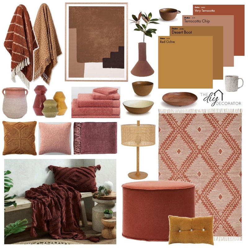 Rust &amp; tabacco Mood Board by Thediydecorator on Style Sourcebook