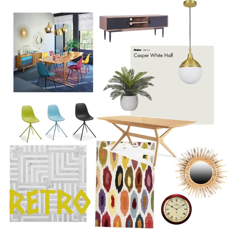 Retro Mood Board by INTERIORS for living on Style Sourcebook