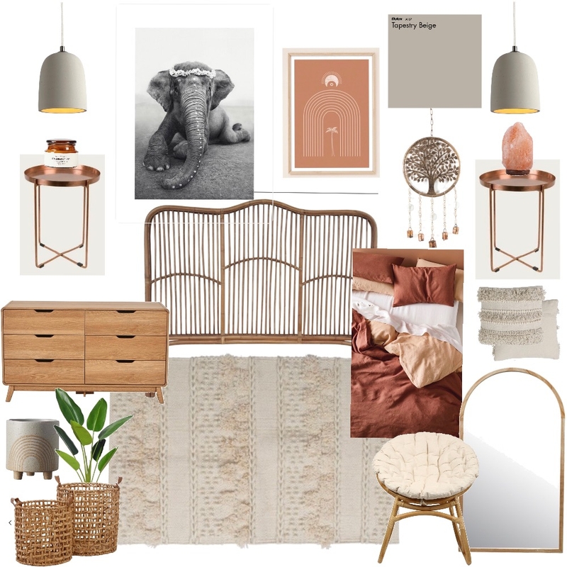 Modern boho abode - bedroom Mood Board by House of savvy style on Style Sourcebook