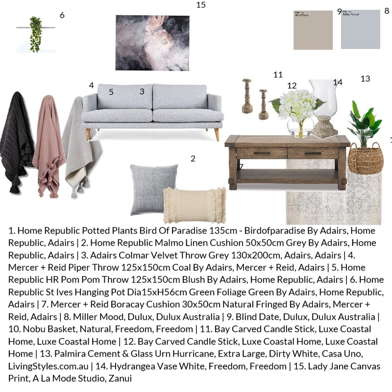 2 Scenic Way - Living &amp; Dining Mood Board by InStyle on Style Sourcebook